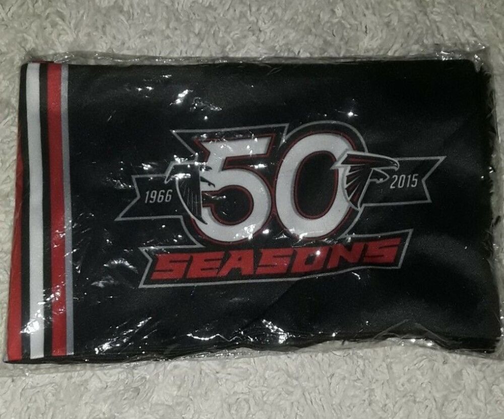 NFL Atlanta Falcons 50th Anniversary Scarf “We’re All Falcons” New Black Red